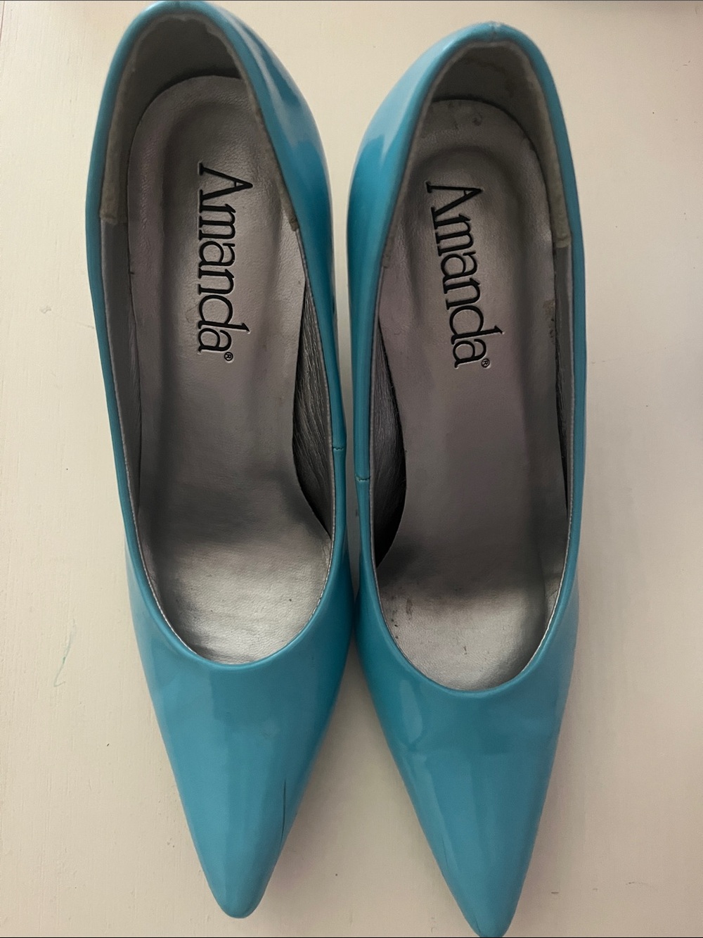 Amanda Pointed Toe Pumps in Turquoise Blue